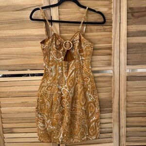 Chasing Unicorn Paisley Mini Cut Out Front Dress size XS
